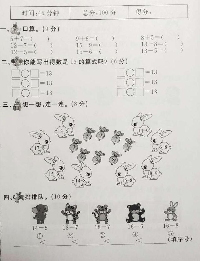 一年级数学应用题100道可打印_http://www.jzs.cc_交流_第1张