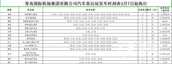 青岛汽车站到青岛机场大巴时刻表_http://www.jzs.cc_发现_第1张